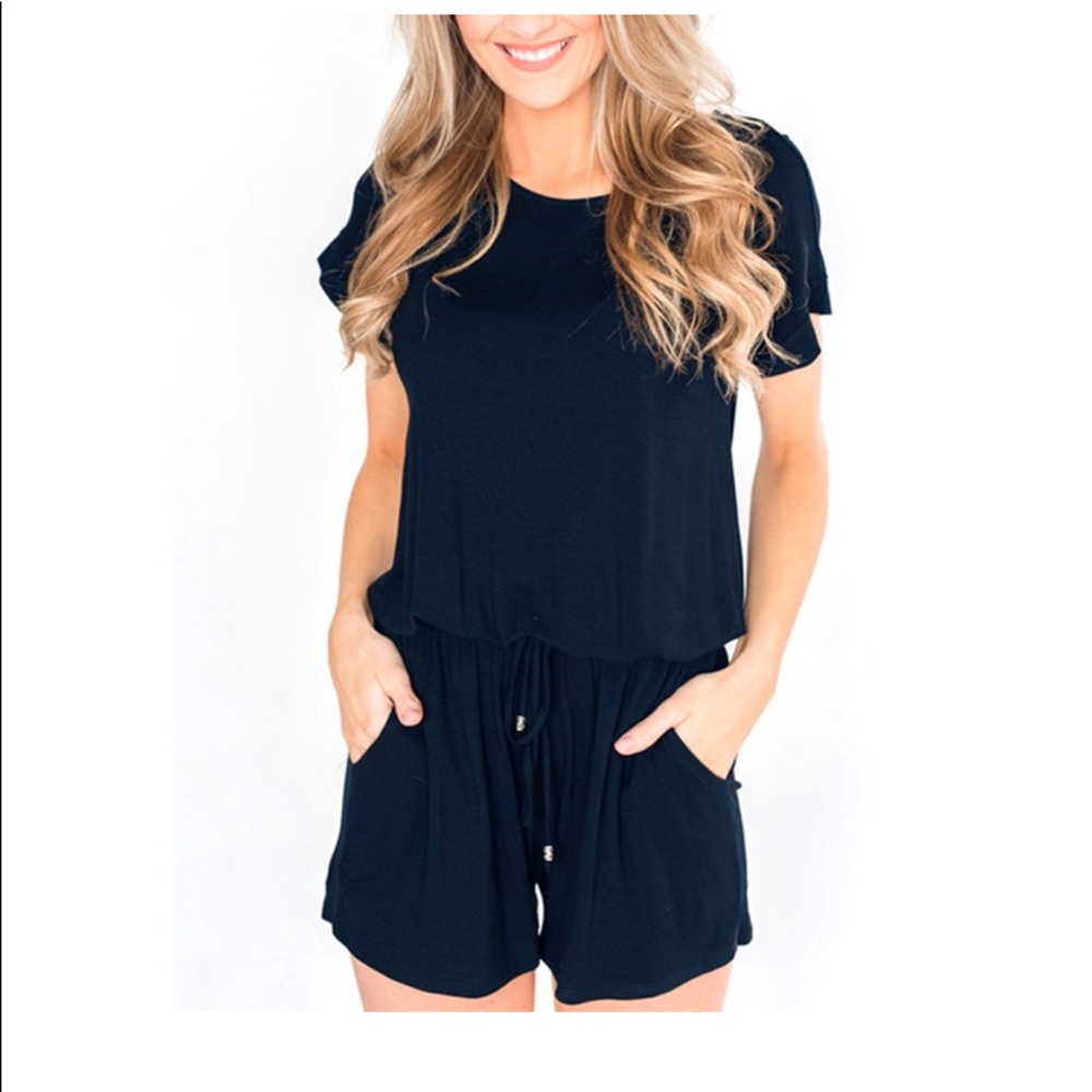 Women’s Navy Blue Romper Lg